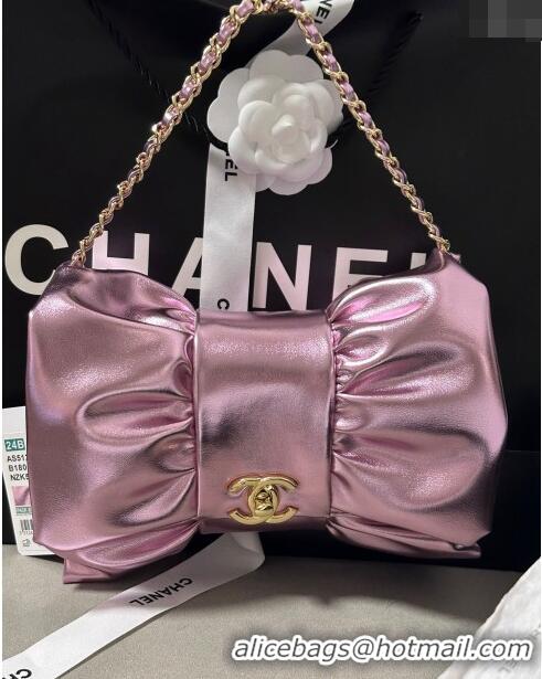 Well Crafted Chanel Metallic Lambskin Clutch with Chain AS5129 Pink 2024