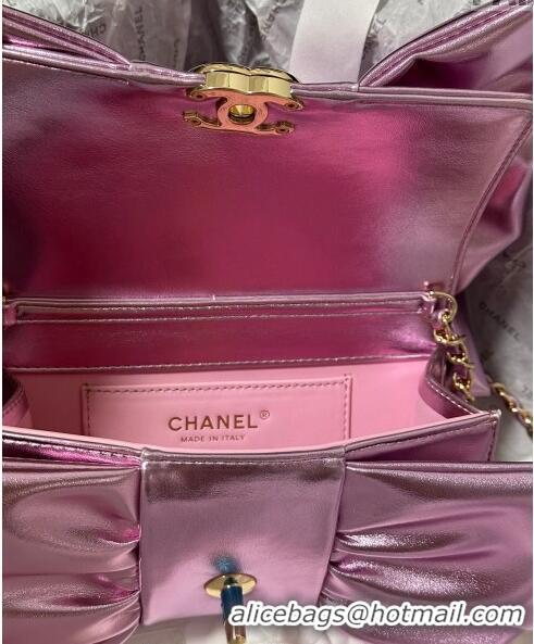 Well Crafted Chanel Metallic Lambskin Clutch with Chain AS5129 Pink 2024