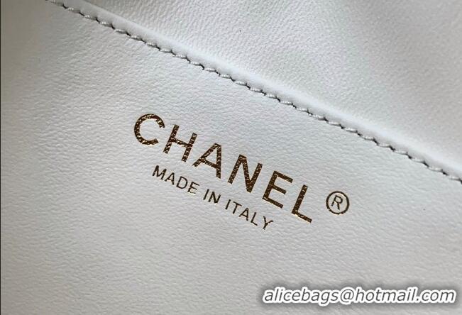 Famous Brand Chanel Lambskin Round Clutch with Chain CH8023 White 2024