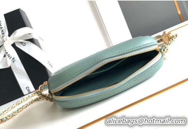 Best Price Chanel Lambskin Round Clutch with Chain CH8023 Green 2024