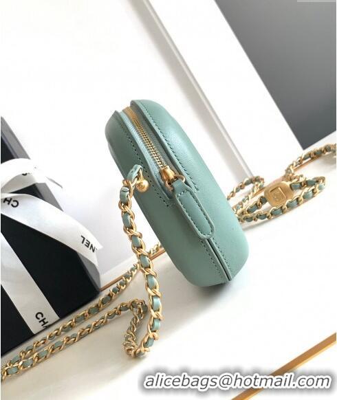 Best Price Chanel Lambskin Round Clutch with Chain CH8023 Green 2024