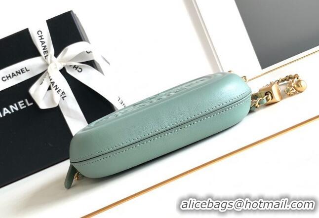 Best Price Chanel Lambskin Round Clutch with Chain CH8023 Green 2024