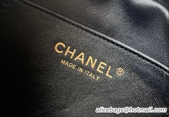 Top Design Chanel Lambskin Round Clutch with Chain CH8023 Black 2024