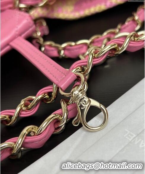 Popular Style Chanel Raffia Effect Braided Small Shopping bag AS4714 Pink 2024