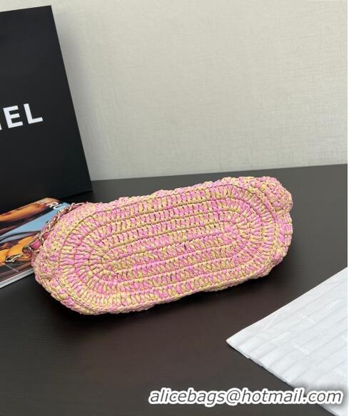 Popular Style Chanel Raffia Effect Braided Small Shopping bag AS4714 Pink 2024