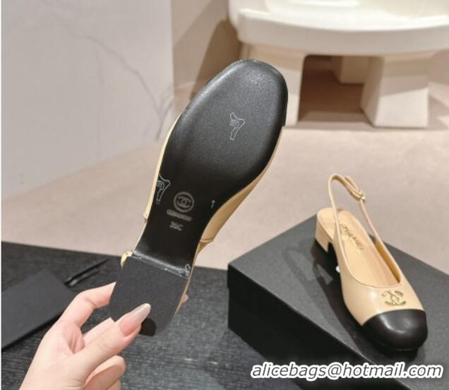 Purchase Chanel Calfskin Slingback Pumps 4cm with CC Beige 722066