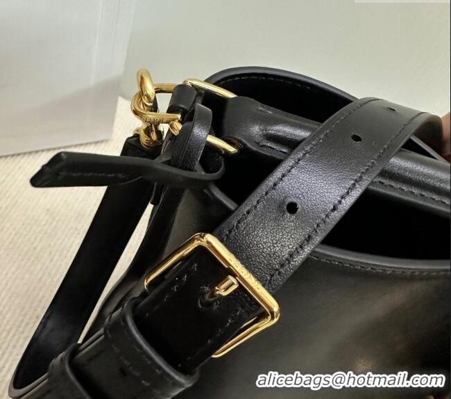 Top Grade Celine Medium Louise Bucket bag in Smooth Calfskin 116613 Black 2024