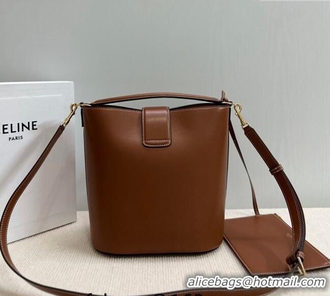 Unique Style Celine Medium Louise Bucket bag in Smooth Calfskin 116613 Brown 2024