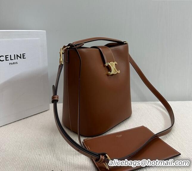 Unique Style Celine Medium Louise Bucket bag in Smooth Calfskin 116613 Brown 2024