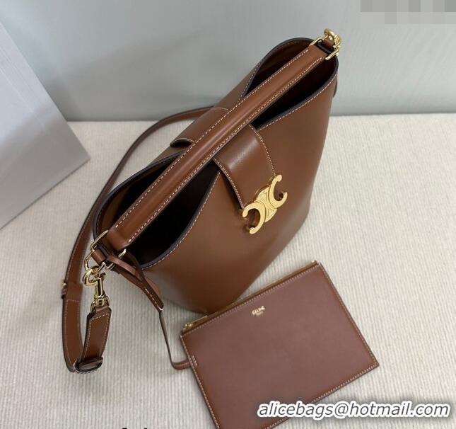 Unique Style Celine Medium Louise Bucket bag in Smooth Calfskin 116613 Brown 2024