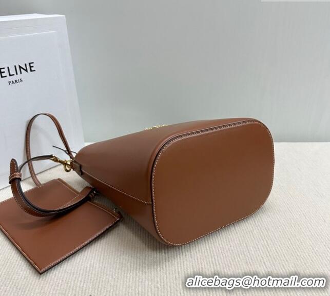 Unique Style Celine Medium Louise Bucket bag in Smooth Calfskin 116613 Brown 2024