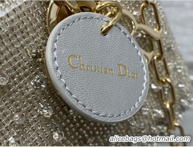 Best Quality Dior Lady D-Joy Micro Bag with Bead Embroidery D81305 Silver 2024