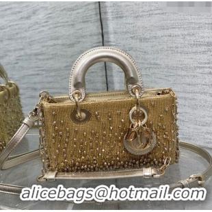 Top Grade Dior Lady D-Joy Micro Bag with Bead Embroidery D81306 Gold 2024