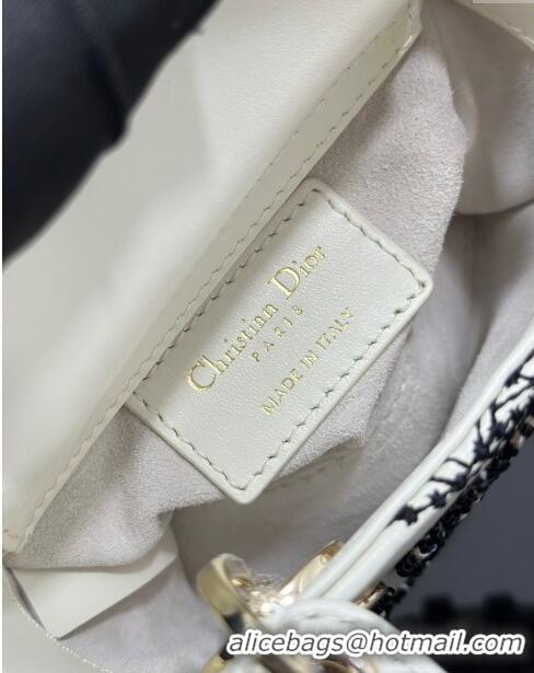 Grade Discount Dior Lady Dior Micro Bag with Butterfly Bead Embroidery S0856 White 2024