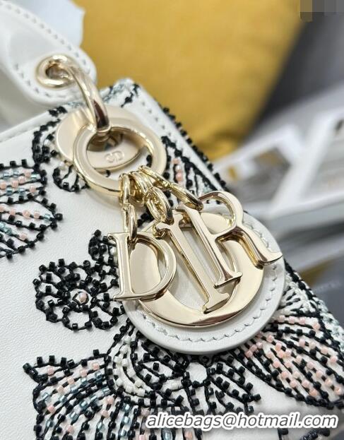 Grade Discount Dior Lady Dior Micro Bag with Butterfly Bead Embroidery S0856 White 2024