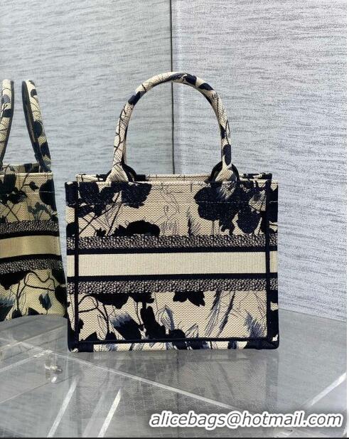 Promotional Dior Small Book Tote Bag in Beige and Black Fleurs Mystiques Embroidery CD1331 2024