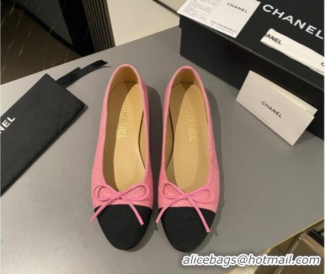 Purchase Chanel Tweed Classic Ballet Flat Light Pink 722108