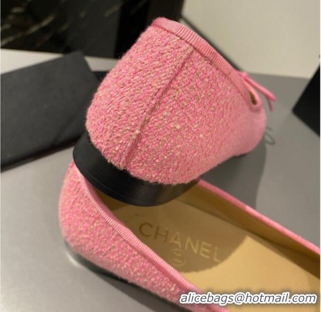 Purchase Chanel Tweed Classic Ballet Flat Light Pink 722108