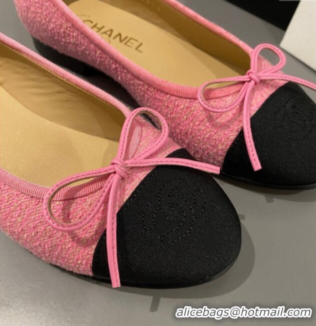 Purchase Chanel Tweed Classic Ballet Flat Light Pink 722108