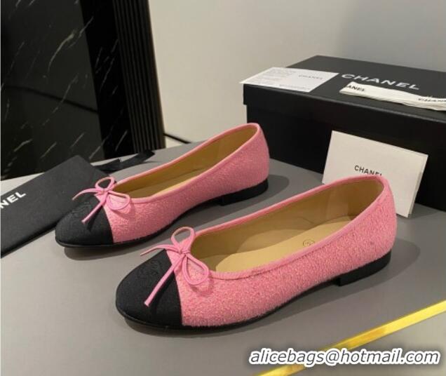 Purchase Chanel Tweed Classic Ballet Flat Light Pink 722108