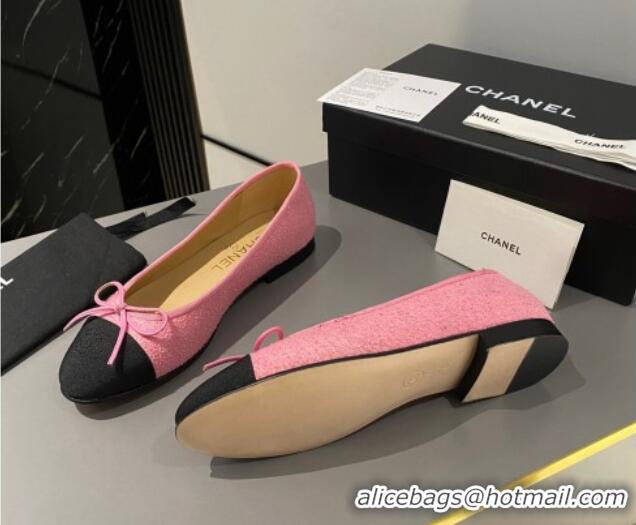 Purchase Chanel Tweed Classic Ballet Flat Light Pink 722108