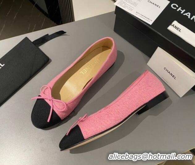 Purchase Chanel Tweed Classic Ballet Flat Light Pink 722108