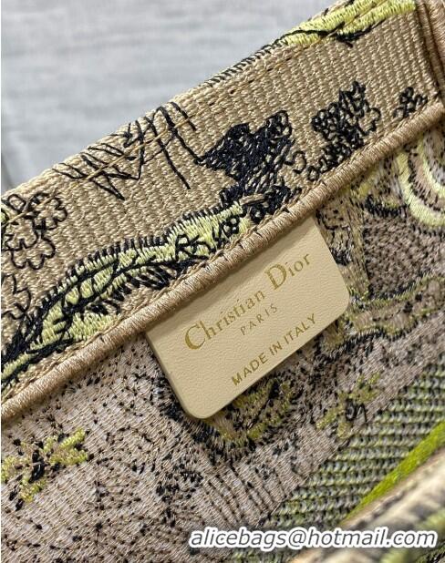 Buy Cheap Dior Medium Book Tote Bag in Lemon Yellow Toile de Jouy Sauvage Embroidery CD1406 2024