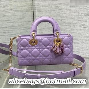 Top Grade Dior Small Lady D-Joy Bag in Two-Tone Cannage Lambskin 0540 Purple 2024