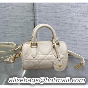 Top Quality Dior Groove 16 Mini Boston Bag in Macrocannage Calfskin CD5116 Beige 2024