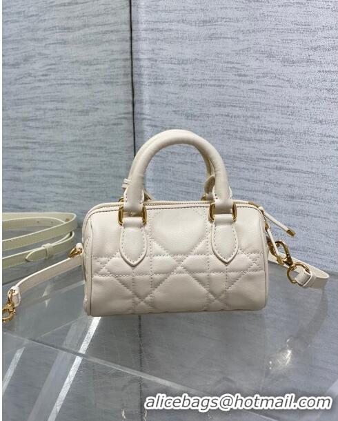 Top Quality Dior Groove 16 Mini Boston Bag in Macrocannage Calfskin CD5116 Beige 2024