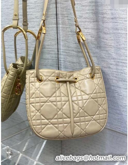 Best Price Dior Medium Dior Nolita Bag in Macrocannage Lambskin CD1424 Beige 2024