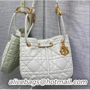 Well Crafted Dior Medium Dior Nolita Bag in Macrocannage Lambskin CD1424 White 2024