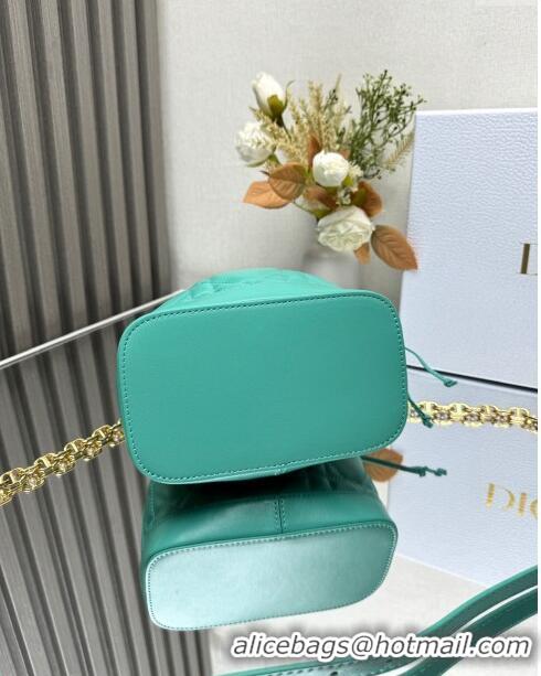 Popular Style Dior Dioriviera Small Dior Jolie Bucket Bag in Aquamarina Macrocannage Calfskin CD1430 2024 