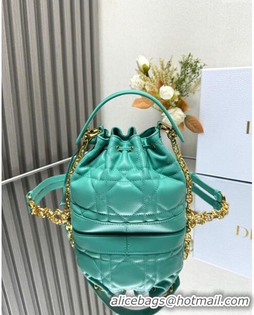 Popular Style Dior Dioriviera Small Dior Jolie Bucket Bag in Aquamarina Macrocannage Calfskin CD1430 2024 