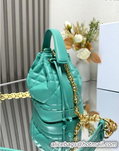 Popular Style Dior Dioriviera Small Dior Jolie Bucket Bag in Aquamarina Macrocannage Calfskin CD1430 2024 