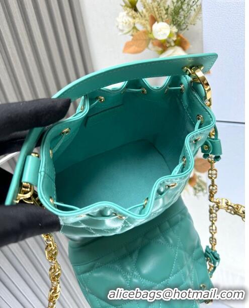 Popular Style Dior Dioriviera Small Dior Jolie Bucket Bag in Aquamarina Macrocannage Calfskin CD1430 2024 