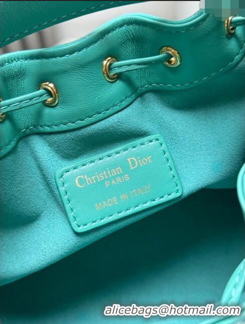 Popular Style Dior Dioriviera Small Dior Jolie Bucket Bag in Aquamarina Macrocannage Calfskin CD1430 2024 