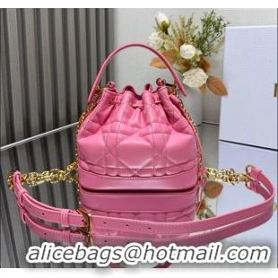 Good Product Dior Dioriviera Small Dior Jolie Bucket Bag in Candy Pink Macrocannage Calfskin CD1430 2024