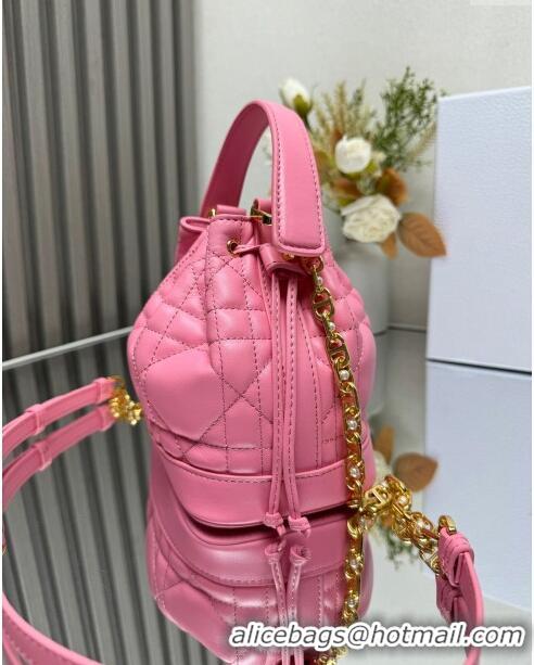 Good Product Dior Dioriviera Small Dior Jolie Bucket Bag in Candy Pink Macrocannage Calfskin CD1430 2024