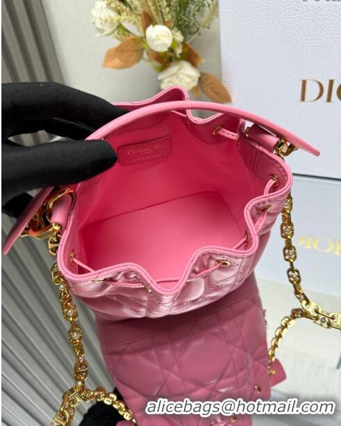 Good Product Dior Dioriviera Small Dior Jolie Bucket Bag in Candy Pink Macrocannage Calfskin CD1430 2024