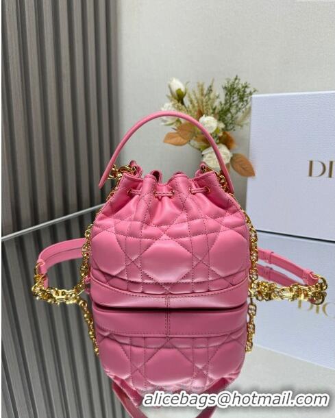 Good Product Dior Dioriviera Small Dior Jolie Bucket Bag in Candy Pink Macrocannage Calfskin CD1430 2024