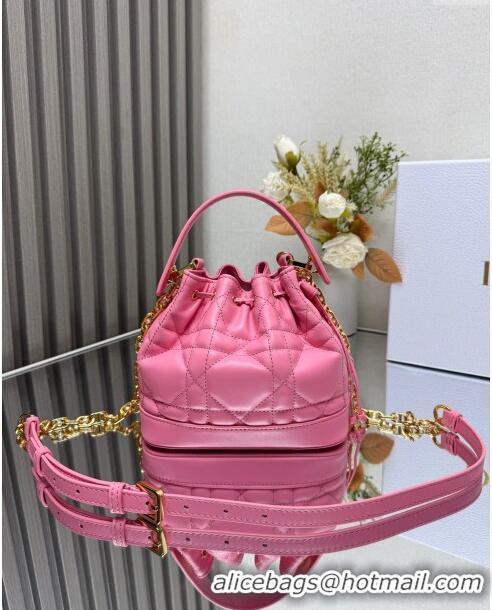 Good Product Dior Dioriviera Small Dior Jolie Bucket Bag in Candy Pink Macrocannage Calfskin CD1430 2024