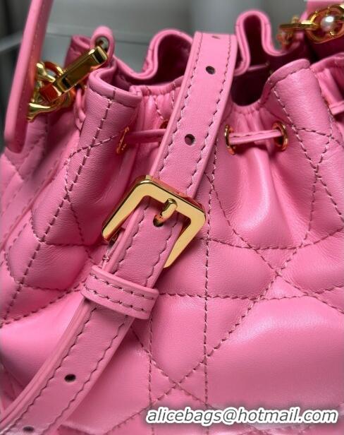 Good Product Dior Dioriviera Small Dior Jolie Bucket Bag in Candy Pink Macrocannage Calfskin CD1430 2024