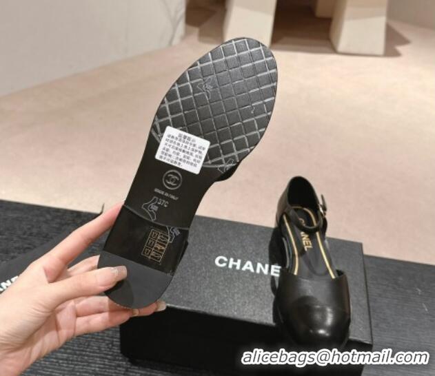 Lowest Price Chanel Calfskin Flat Mary Janes 3cm Black 722136