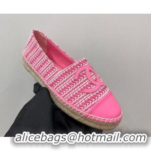 Perfect Chanel Braided Espadrilles Flat Pink 723003