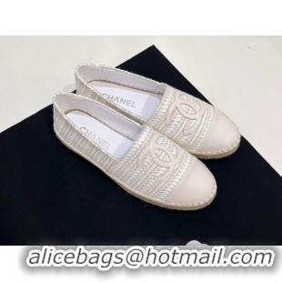 Best Grade Chanel Braided Espadrilles Flat Pale Grey 723005