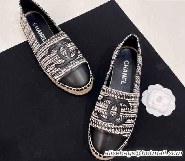 Purchase Chanel Braided Espadrilles Flat Black 723007