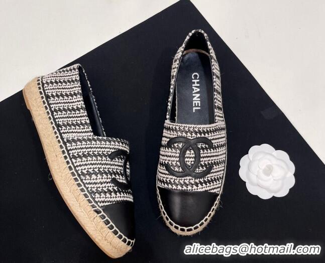 Purchase Chanel Braided Espadrilles Flat Black 723007