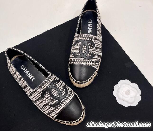 Purchase Chanel Braided Espadrilles Flat Black 723007