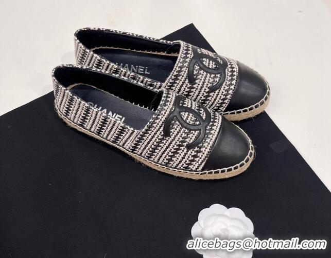 Purchase Chanel Braided Espadrilles Flat Black 723007